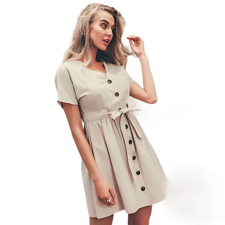 Short V-neck Summer Dresses - GlimmaStyle