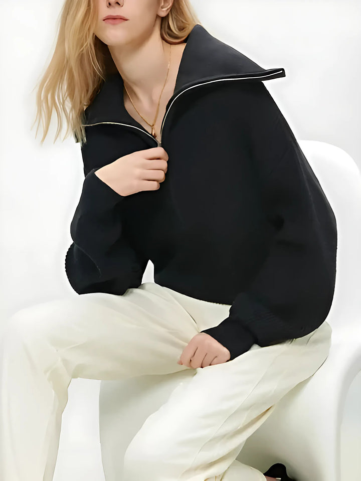 Turtleneck Zipper Sweater - GlimmaStyle