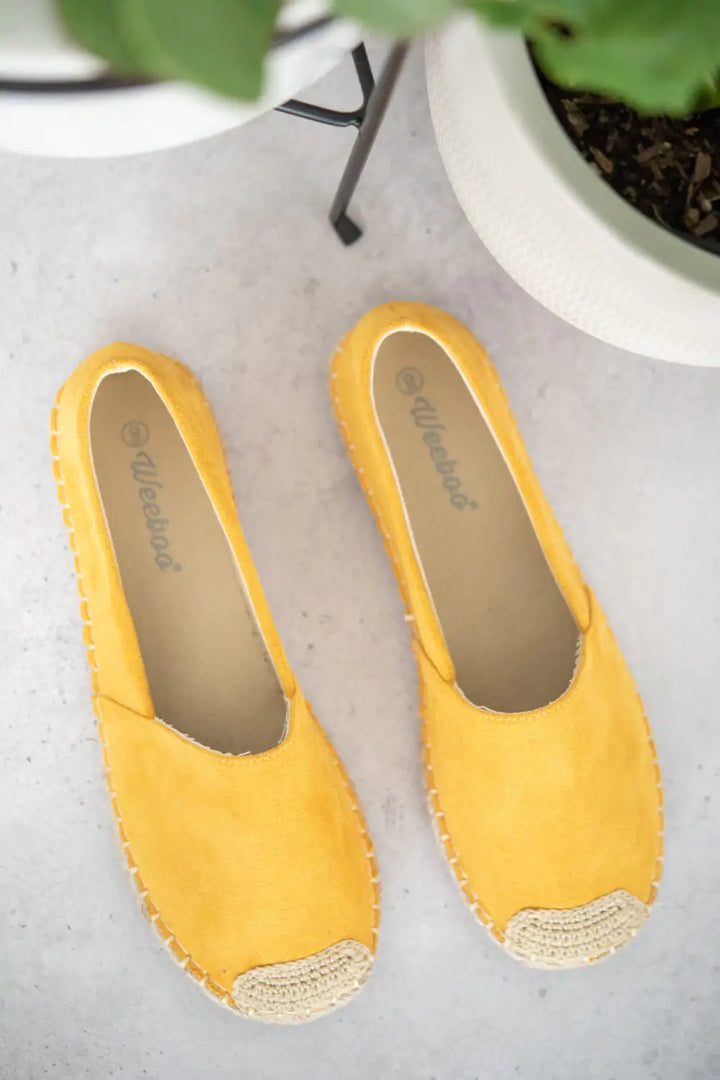 Casual Yellow Espadrille Shoes - GlimmaStyle