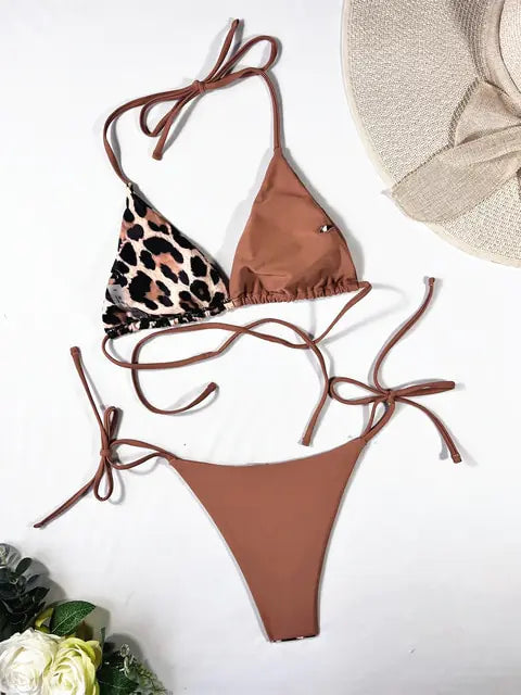 Ellolace Leopard 2 Piece Bikini Set - GlimmaStyle