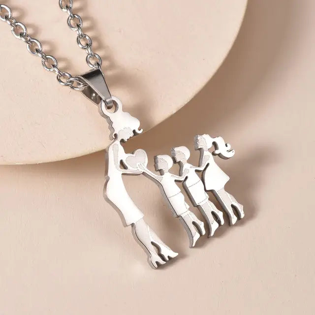 Family Silver Necklaces - GlimmaStyle