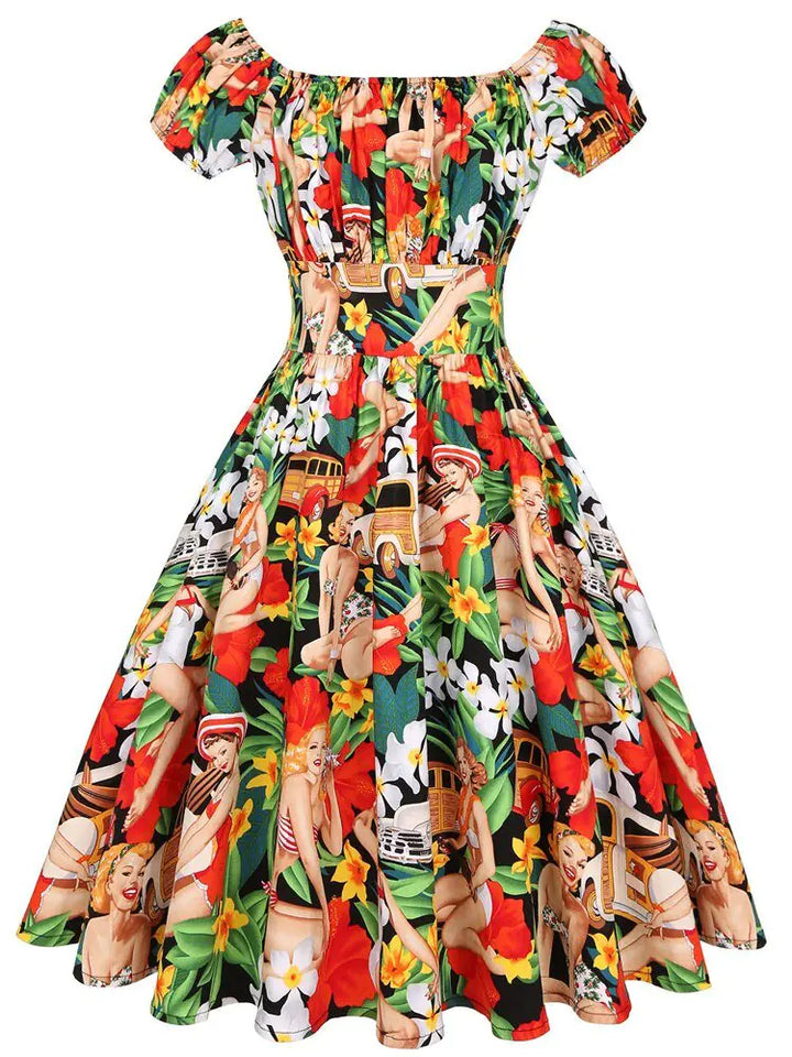 Rockabilly Women Swing Dress, Party Dresses- 50s 60s - GlimmaStyle