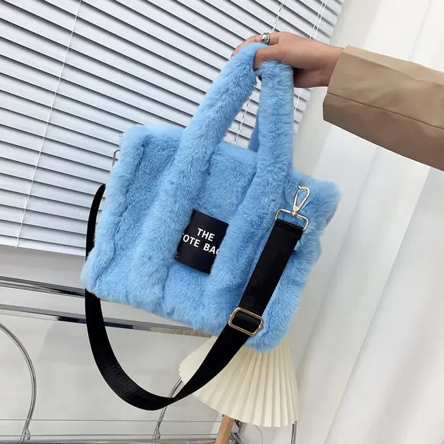 Designer Faux Fur Tote Bag - GlimmaStyle