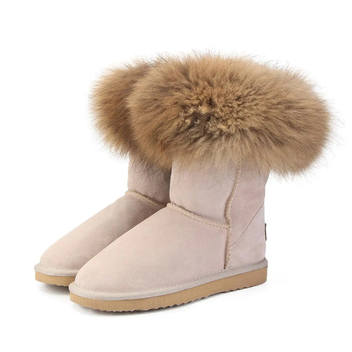 Women's Fox Fur Snow Boots - GlimmaStyle