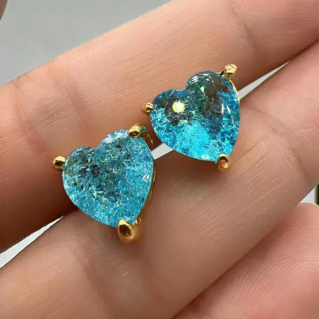 Color Stone Stud Earrings - GlimmaStyle