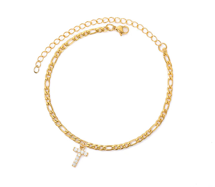 Tiny A-Z Initial Letter Anklets - GlimmaStyle