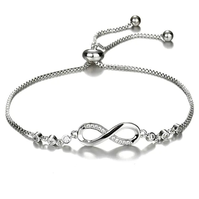 CZ Stone Infinity Bracelet - GlimmaStyle