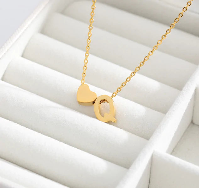 Letter Heart Initial Necklaces - GlimmaStyle
