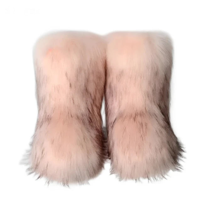 Fluffy Fox Fur Boots - GlimmaStyle