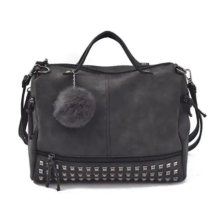 Vintage Rivet Leather Handbag - GlimmaStyle