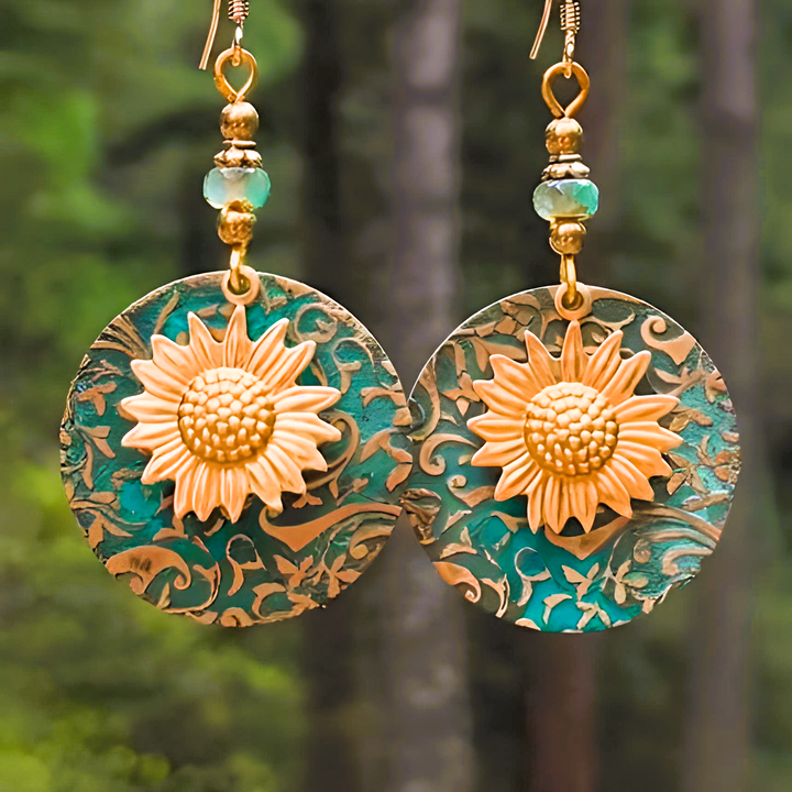 Color Separation Sunflower Earrings - GlimmaStyle