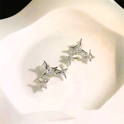 Cross Star Crystal Earrings - GlimmaStyle