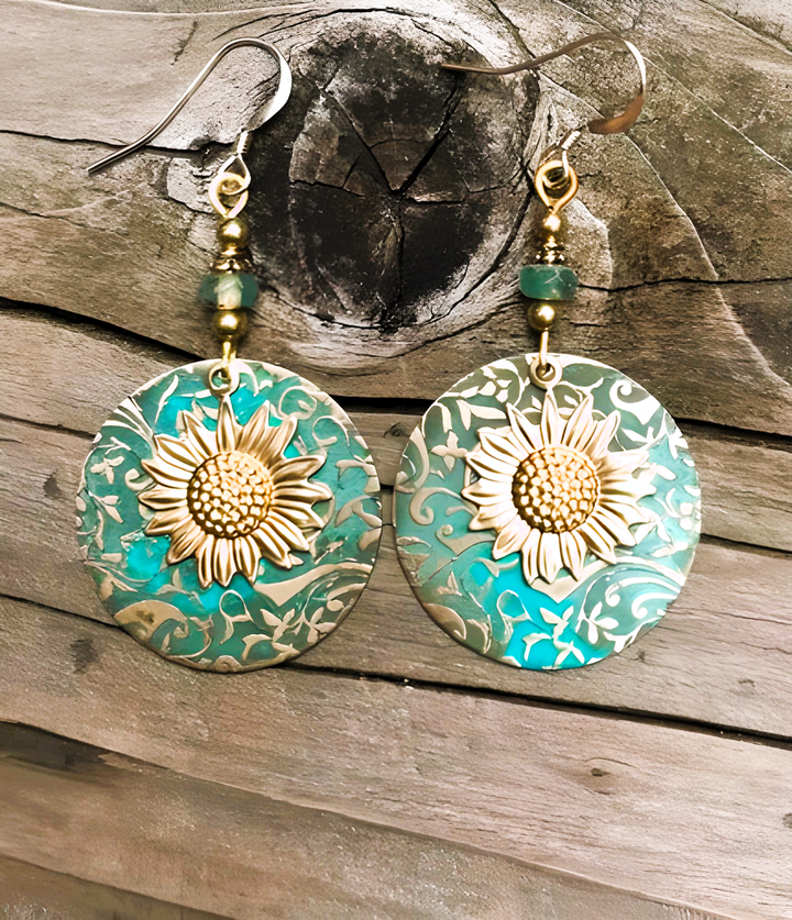 Color Separation Sunflower Earrings - GlimmaStyle