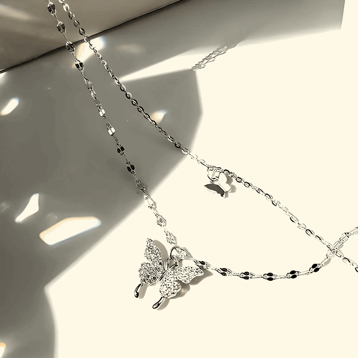 Butterfly Double Layer Chain Necklace