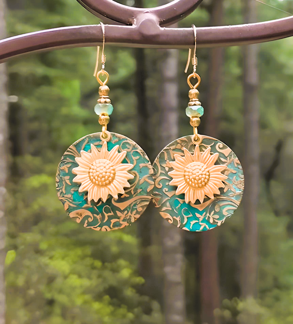 Color Separation Sunflower Earrings - GlimmaStyle