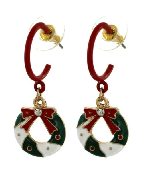 Christmas Wreath Earrings - GlimmaStyle