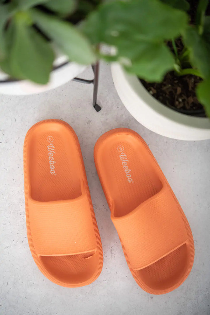 Orange Slide-On Sandals - GlimmaStyle