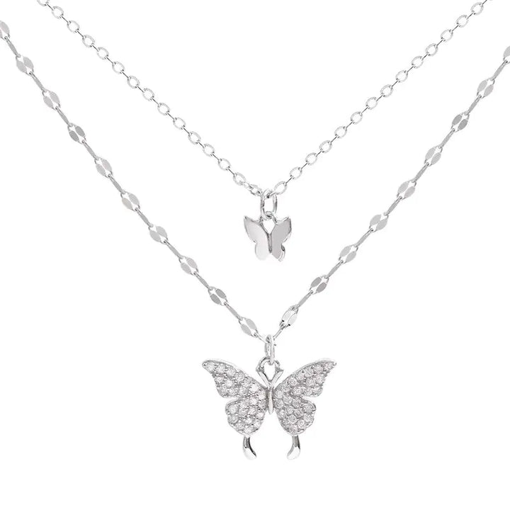 Butterfly Double Layer Chain Necklace - GlimmaStyle