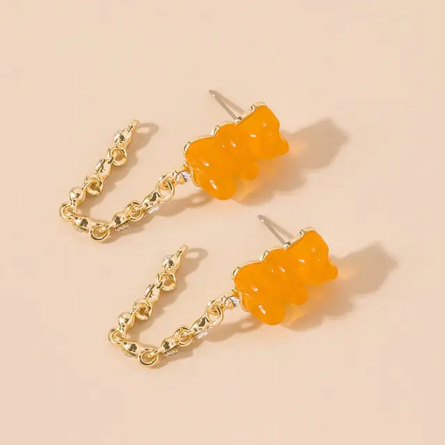 Cute Acrylic Gummy Bear Dangle Earrings - GlimmaStyle