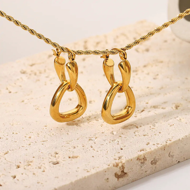 Gold Hoop Drop Earrings - GlimmaStyle