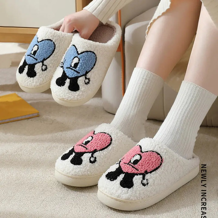 Love Heart Fluffy Slippers - GlimmaStyle