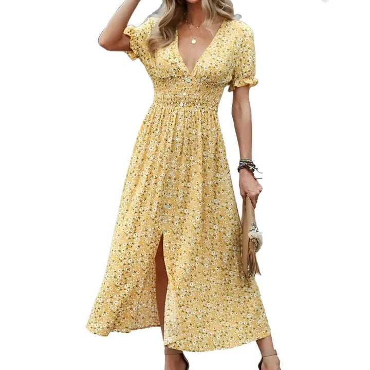 Siena Floral Midi Dress - GlimmaStyle