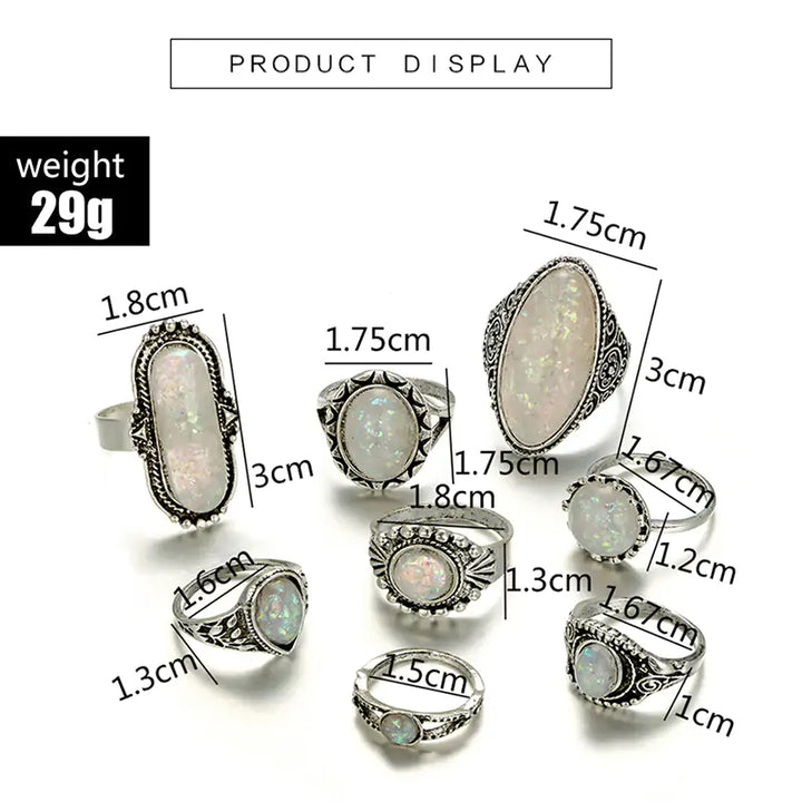 Antique Silver Color Rings Sets - GlimmaStyle