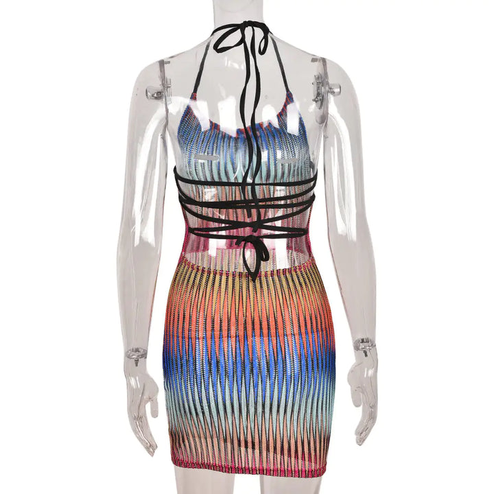 Gradient Mesh Mini Dress - GlimmaStyle