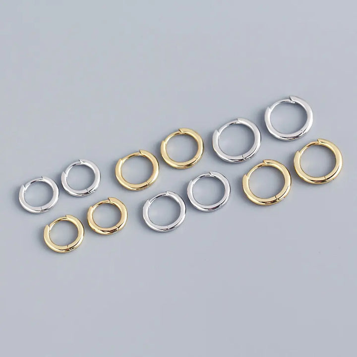 Stainless Steel Minimalist Huggie Hoop Earrings - GlimmaStyle