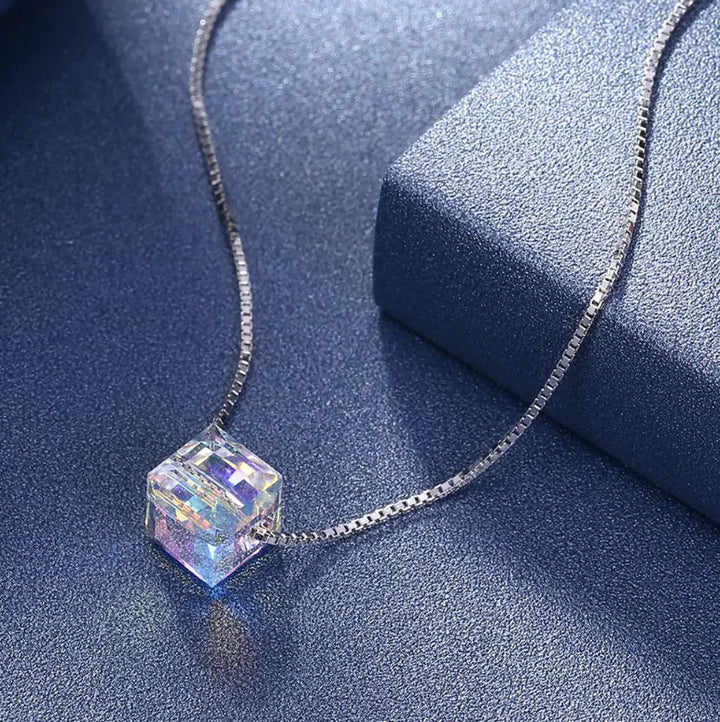 Cube Aurora Borealis Necklace - GlimmaStyle