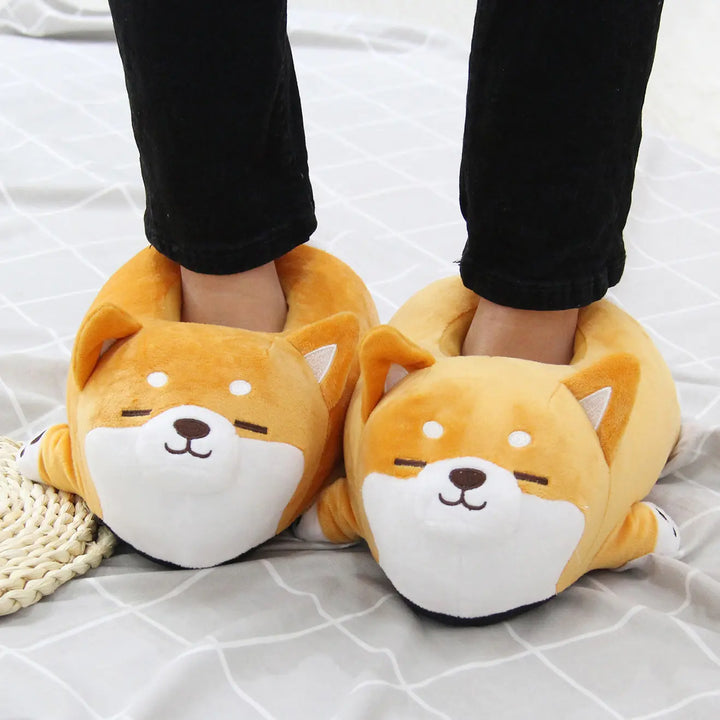 Puppy Home Plush Slippers - GlimmaStyle