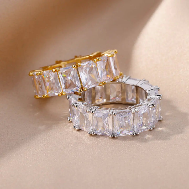 Rectangle Zircon Rings - GlimmaStyle