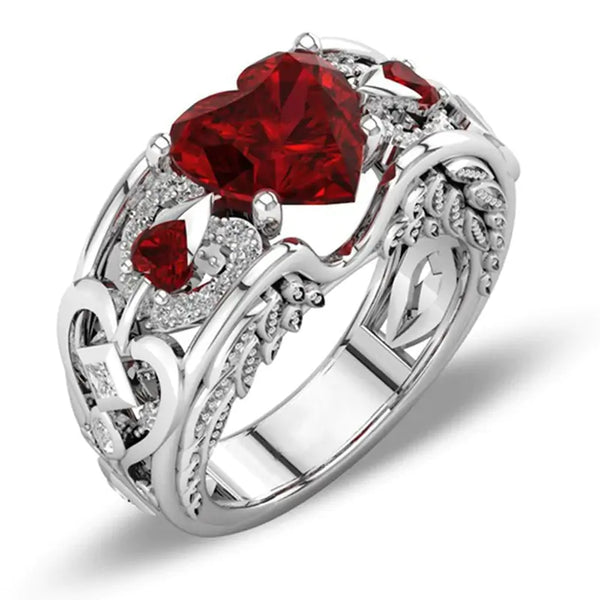 Red Love Heart Ring - GlimmaStyle