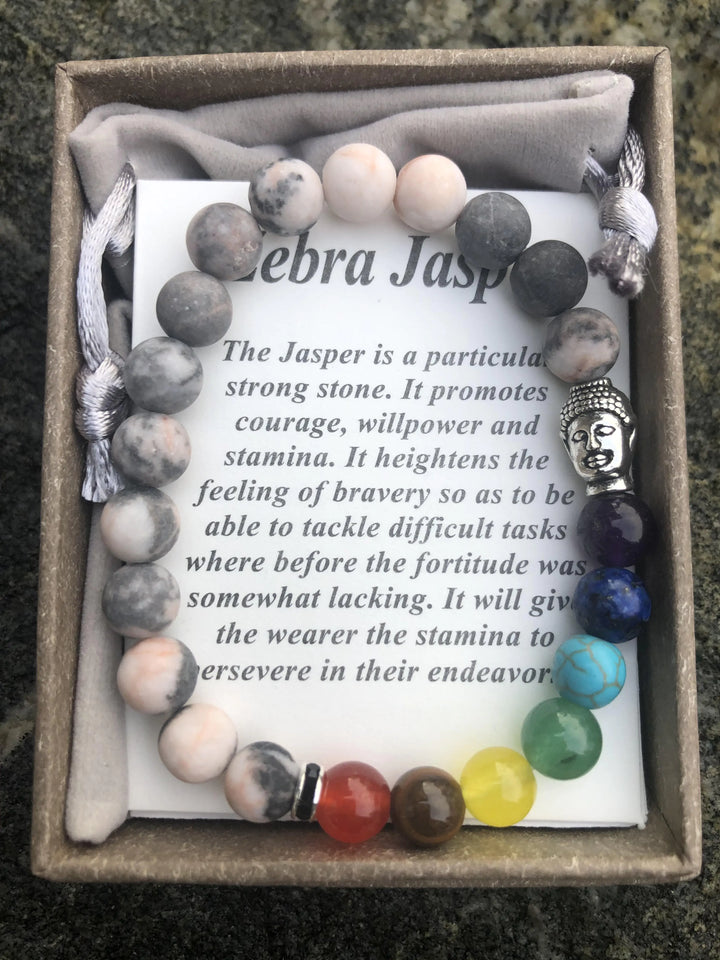 Zebra Jasper Stone Chakra Bracelet - GlimmaStyle