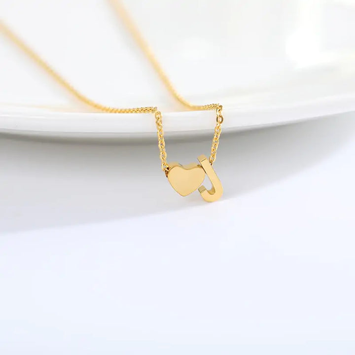 Letter Heart Initial Necklaces - GlimmaStyle