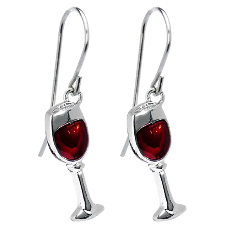 Red Wine Goblets Stud Earrings - GlimmaStyle