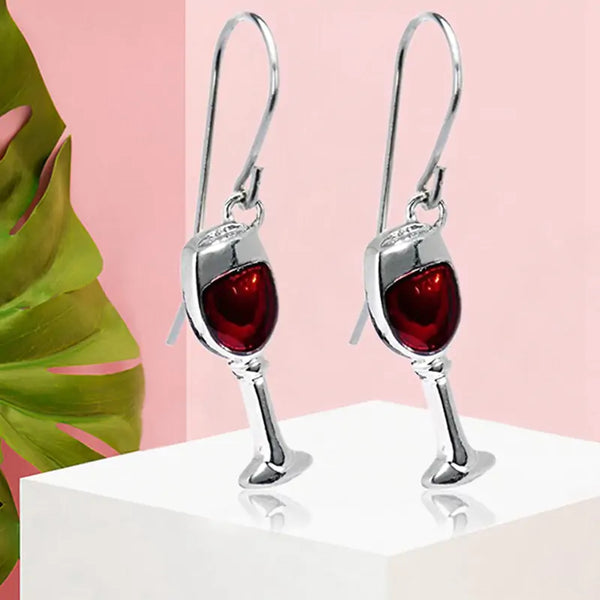 Red Wine Goblets Stud Earrings - GlimmaStyle