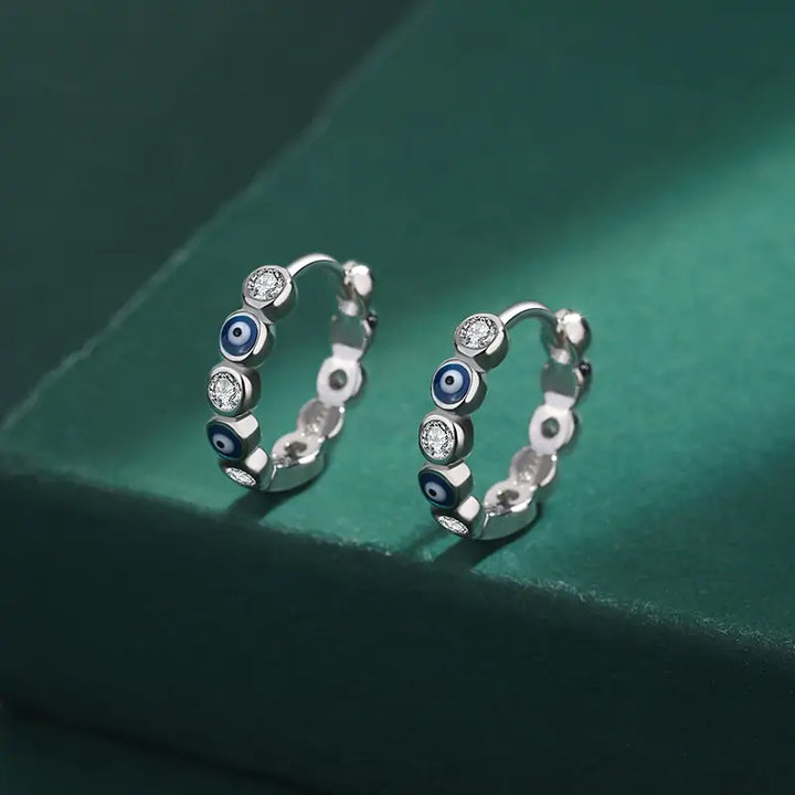 Sapphire Round Full Diamond Earrings - GlimmaStyle