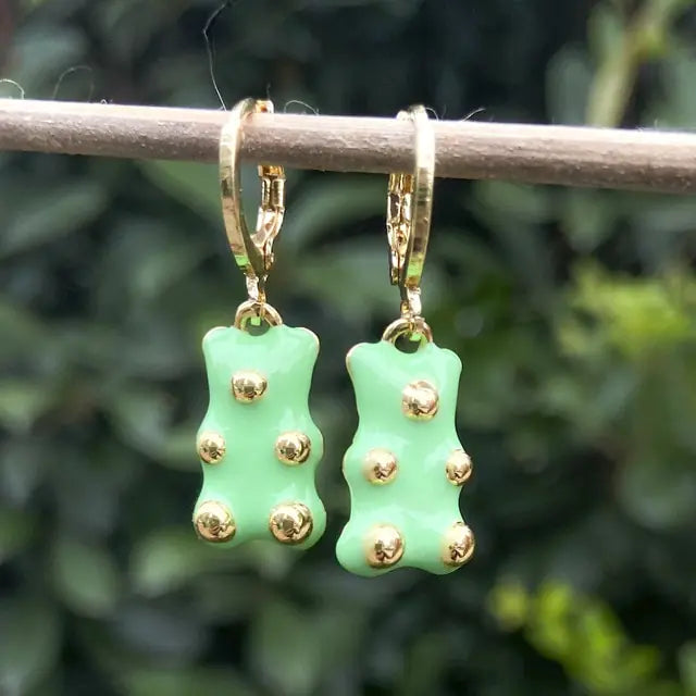 Cute Acrylic Gummy Bear Dangle Earrings - GlimmaStyle