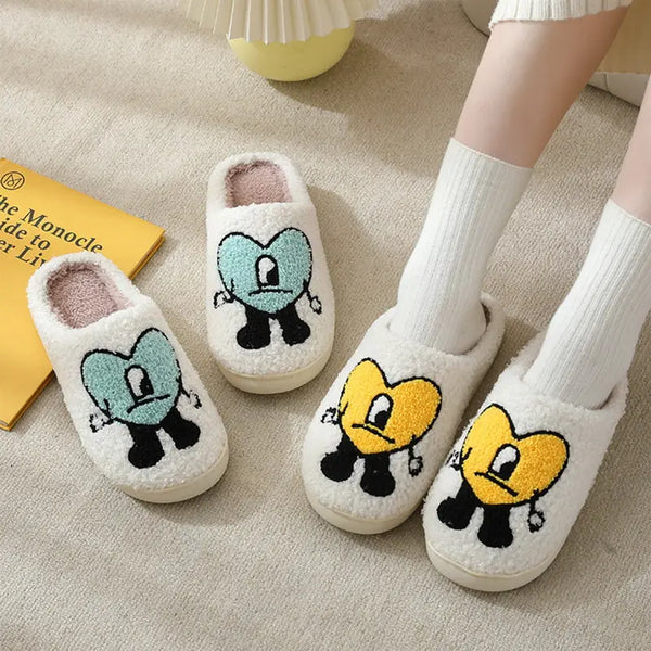 Love Heart Fluffy Slippers - GlimmaStyle