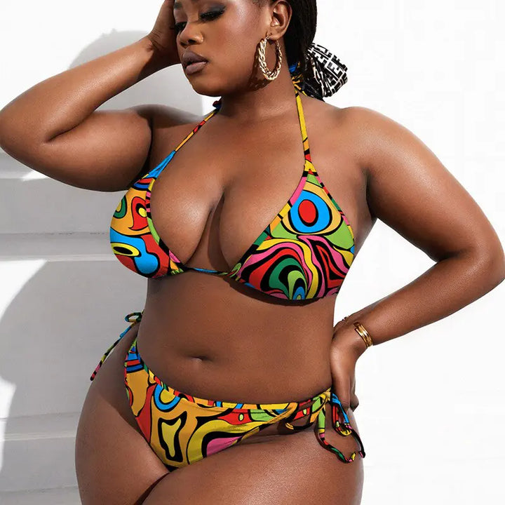 3 Piece Plus Size Swimsuit Set - GlimmaStyle