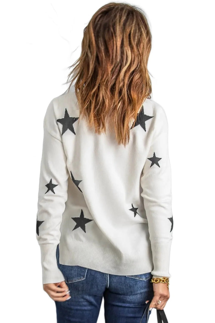 Star Print Sweater - GlimmaStyle