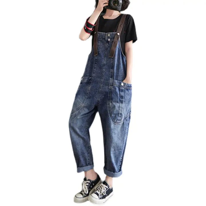 Washed Denim Overall - GlimmaStyle