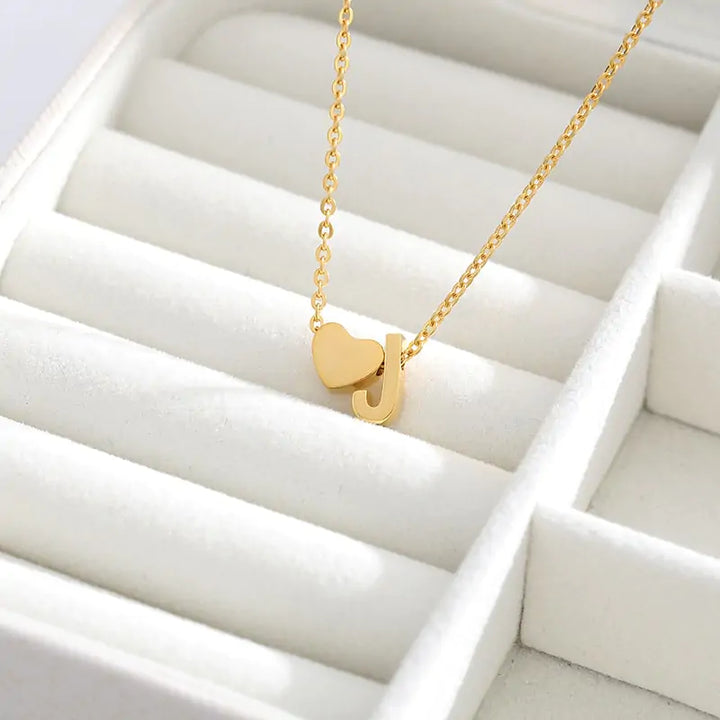 Letter Heart Initial Necklaces - GlimmaStyle