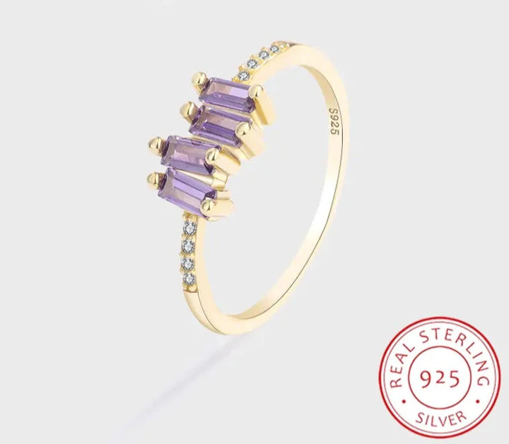 Baguette Amethyst Rings - GlimmaStyle