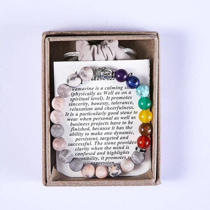 Zebra Jasper Stone Chakra Bracelet - GlimmaStyle