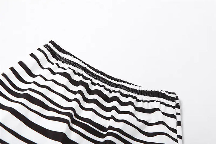 Kendra Striped Two Piece Skirt Set - GlimmaStyle