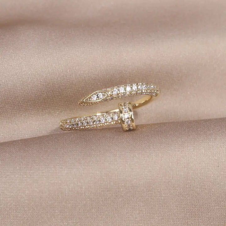 Classic Korean Style Copper Zircon Ring - GlimmaStyle