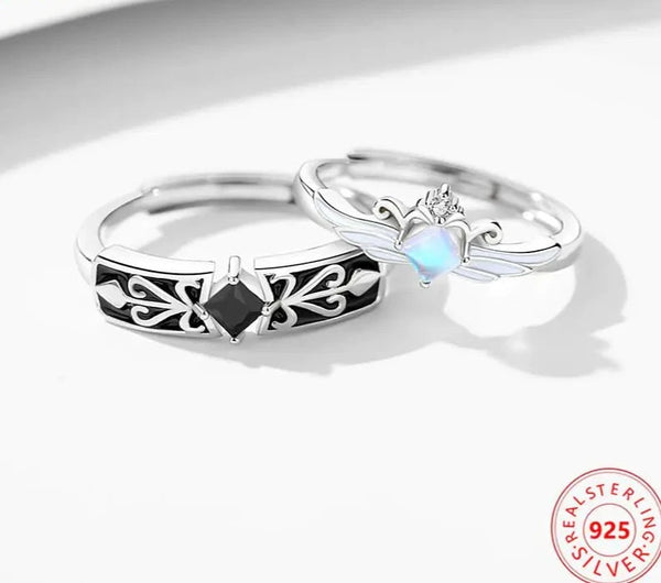 Knight Guardian Princess Crown Couple Rings - GlimmaStyle