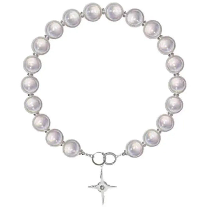 Luminous Beads Pearl Cross Necklace - GlimmaStyle